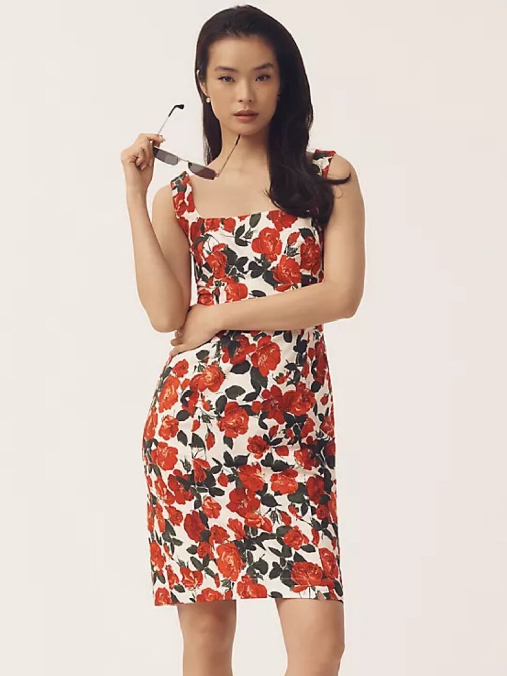 Anthropologie Maeve Sleeveless Square Neck Knee Length Dress